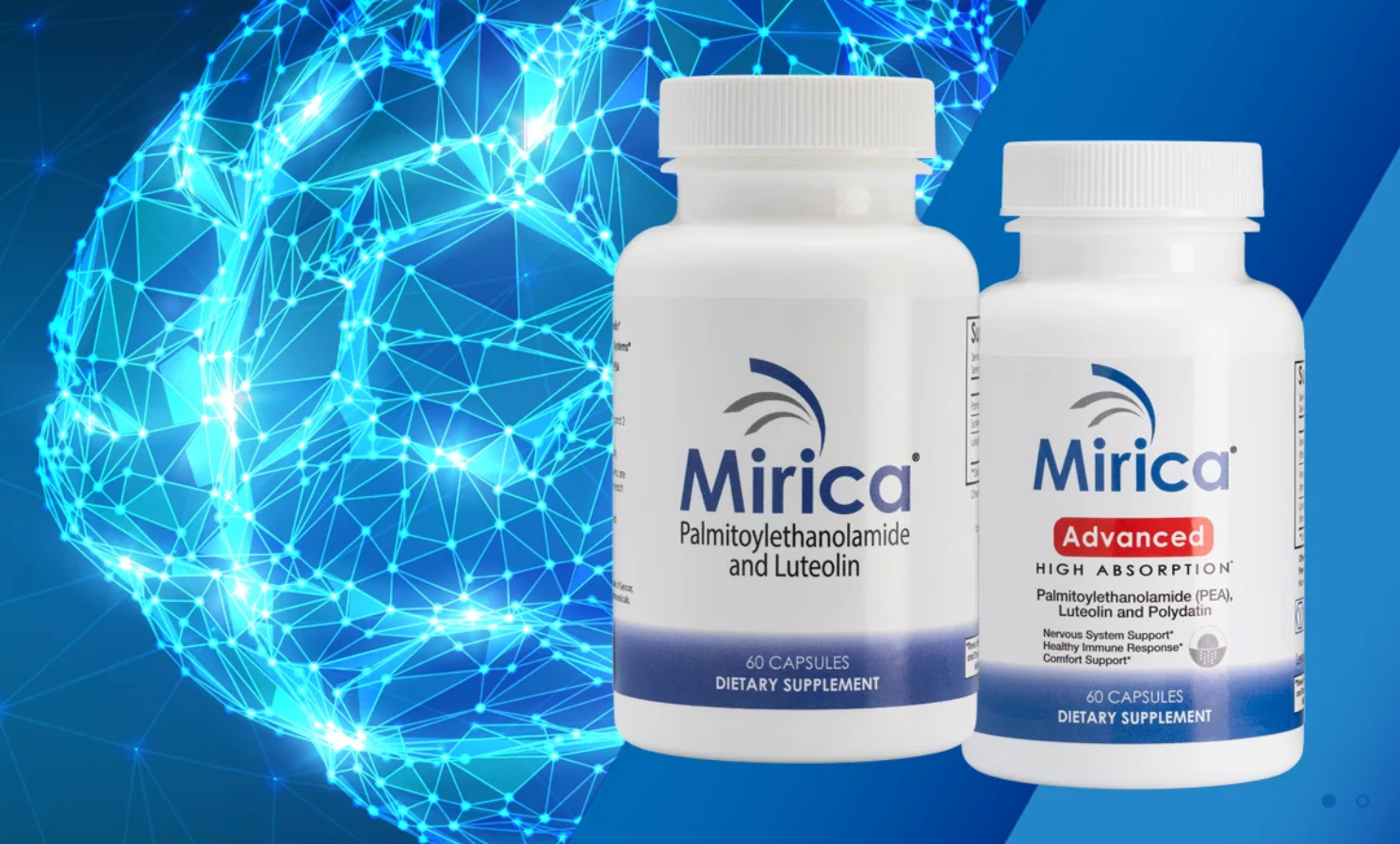 Mirica and Mirica Advanced supplement bottles