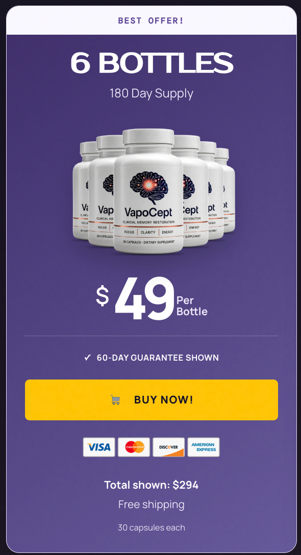 VapoCept 6 bottle best offer with free shipping