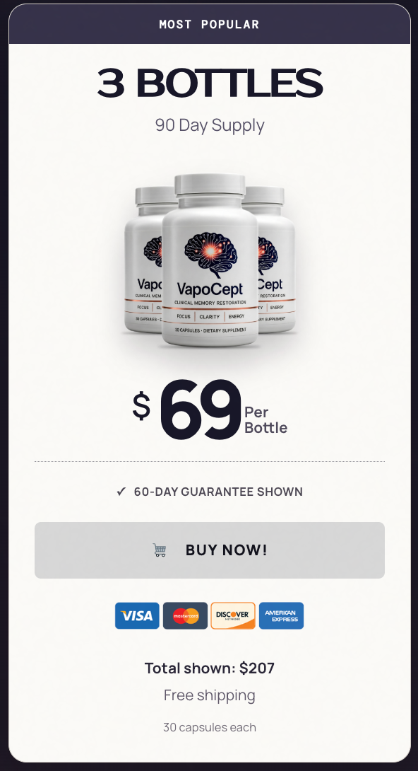 VapoCept 3 bottle package with free shipping