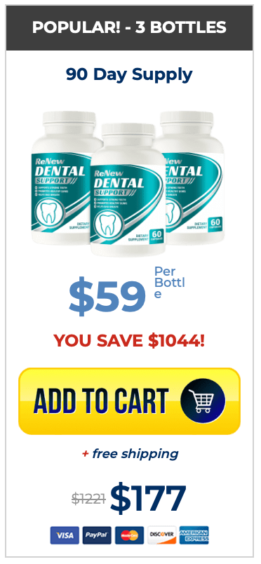 Renew Dental three bottle 90 day package for 177 dollars