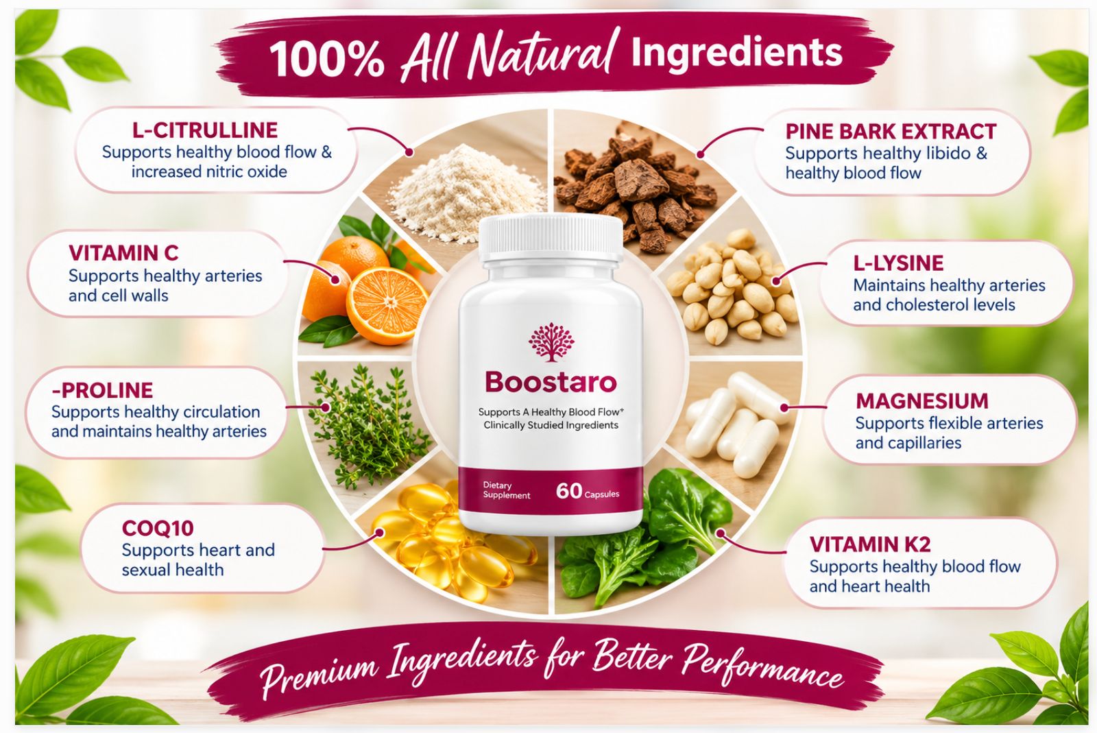 Boostaro ingredients infographic